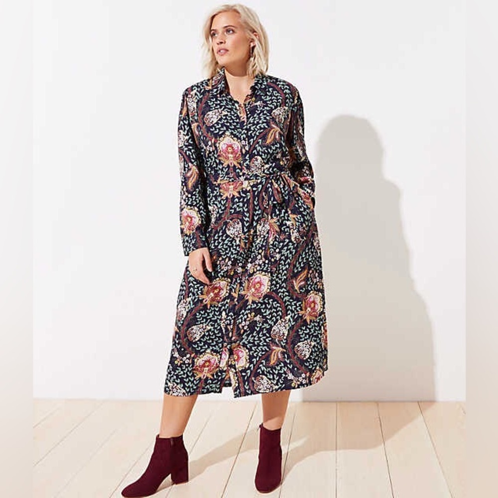 $5 in a bundle Loft long sleeve button up work dress Size 8